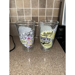 Jeff Dunham Peanut  Glass Tumblers 2011 Double Sided, Dat's Good Glass & Bubba J